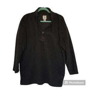 Vintage Victoria's Secret Country Gray 1/4 Zip Embroidered Fleece, S